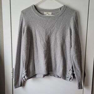 Pinque Gray Lace Sides Sweater